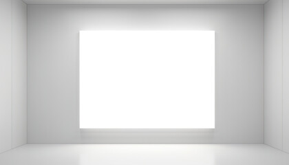 Mock-up with clean and minimalist background, elegant white panels, hidden lighting and shadows