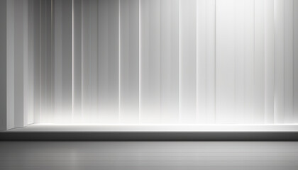 Mock-up with clean and minimalist background, elegant white panels, hidden lighting and shadows