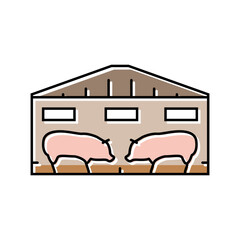 pigsty farm animal color icon vector. pigsty farm animal sign. isolated symbol illustration