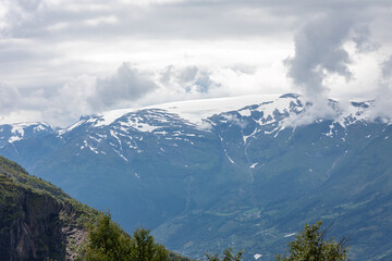 Folgefonna glacier view from lofthus hiking area hardangervidda