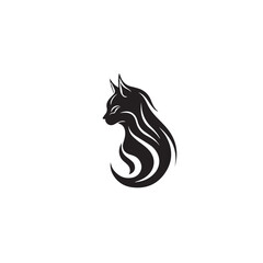 Cat in cartoon, doodle style. Isolated 2d vector illustration in logo, icon, sketch style, Eps 10, black and white. AI Generative