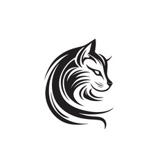 Cat in cartoon, doodle style. Isolated 2d vector illustration in logo, icon, sketch style, Eps 10, black and white. AI Generative