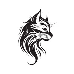 Obraz premium Cat in cartoon, doodle style. Isolated 2d vector illustration in logo, icon, sketch style, Eps 10, black and white. AI Generative