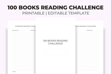 100 Books Reading Challenge KDP Interior