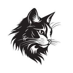 Cat in cartoon, doodle style. Isolated 2d vector illustration in logo, icon, sketch style, Eps 10, black and white. AI Generative