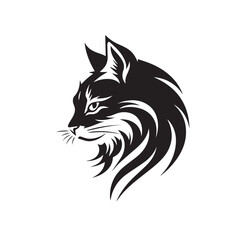 Cat in cartoon, doodle style. Isolated 2d vector illustration in logo, icon, sketch style, Eps 10, black and white. AI Generative