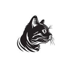 Cat in cartoon, doodle style. Isolated 2d vector illustration in logo, icon, sketch style, Eps 10, black and white. AI Generative