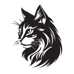 Obraz premium Cat in cartoon, doodle style. Isolated 2d vector illustration in logo, icon, sketch style, Eps 10, black and white. AI Generative