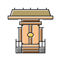 kamidana household shrine shintoism color icon vector. kamidana household shrine shintoism sign. isolated symbol illustration