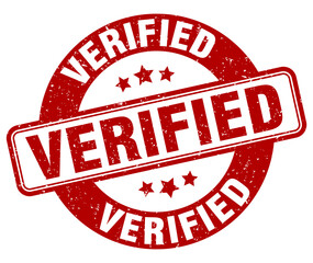 verified stamp. verified label. round grunge sign - obrazy, fototapety, plakaty