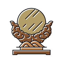 shintai mirror shintoism color icon vector. shintai mirror shintoism sign. isolated symbol illustration