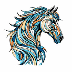 Vectorial Horse in cartoon, doodle style. Isolated 2d vector illustration in logo, icon, sketch style, Eps 10. AI Generative