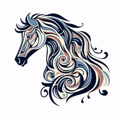 Vectorial Horse in cartoon, doodle style. Isolated 2d vector illustration in logo, icon, sketch style, Eps 10. AI Generative