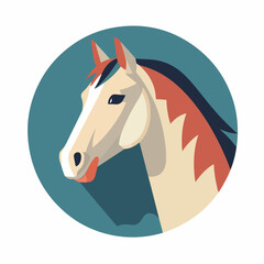 Vectorial Horse in cartoon, doodle style. Isolated 2d vector illustration in logo, icon, sketch style, Eps 10. AI Generative