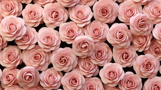 Floral Pattern Made Pink Beige Roses, Background, High Quality Photo, Hd