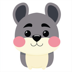 Delightful Gray Mouse: A Charming Illustration.