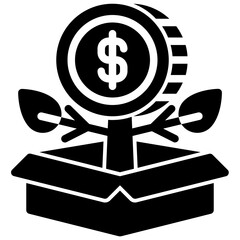 money tree. vector single icon with a solid style. suitable for any purpose for example: website design, mobile app design, logo, and anything.