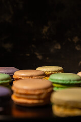 Colorful Macarons with dramatic light