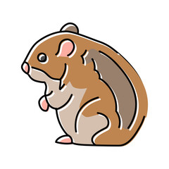 hamster standing pet color icon vector. hamster standing pet sign. isolated symbol illustration