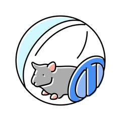 hamster in ball pet color icon vector. hamster in ball pet sign. isolated symbol illustration