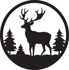 Emblematic Nature Deer Head Vector Emblem Wilderness Majesty Deer Head Iconic Symbol