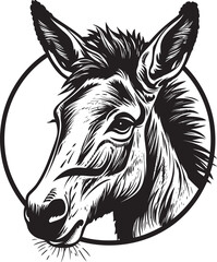 Mule Majesty: Donkey Logo Vector Noble Nag: Emblematic Design