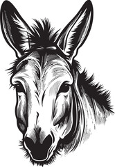 Hoofed Honor: Donkey Iconic Emblem Mule Majesty: Donkey Logo Vector