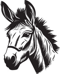 Hoofed Honor: Donkey Iconic Emblem Mule Majesty: Donkey Logo Vector