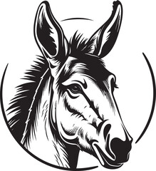 Reliable Runner: Donkey Iconic Emblem Assured Ass: Logo Vector Icon