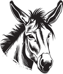 Assured Ass: Logo Vector Icon Stubborn Strength: Donkey Emblem Design