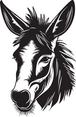 Equine Emblem: Donkey Logo Design Hoofed Honor: Donkey Iconic Emblem