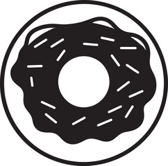 Tempting Treats: Donut Icon Vector Sugary Sensation: Donut Logo Design