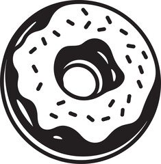 Flavorful Fantasy: Emblematic Design Tempting Treats: Donut Icon Vector