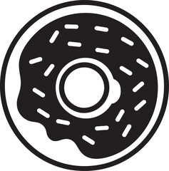 Decadent Circles: Donut Logo Vector Flavorful Fantasy: Emblematic Design