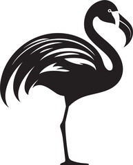 Graceful Pink Flamingo Iconic Logo Design Tropical Elegance Flamingo Bird Logo Vector