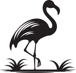 Tropical Elegance Bird Emblem Vector Design Coral Flair Flamingo Icon Logo Design