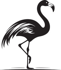 Flamingo Finesse Logo Design Vector Art Fuchsia Feathered Flamingo Bird Emblem Icon