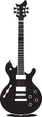 Fototapeta premium Fretboard Fusion Guitar Emblem Design Harmonic Heritage Guitar Icon Vector
