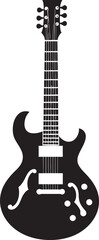 Serenade Style Guitar Emblem Icon Musical Melange Guitar Logo Vector Graphic