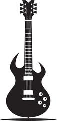 Chord Convergence Guitar Iconic Emblem Melodic Mosaic Guitar Logo Vector Design