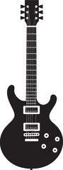 Fototapeta na wymiar Rhythmic Radiance Guitar Logo Vector Art Musical Majesty Guitar Icon Design Icon
