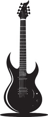 Obraz premium Strumming Symphony Guitar Logo Vector Graphic Acoustic Artistry Guitar Emblem Design