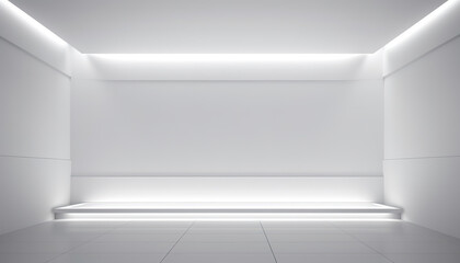 Elegant, aesthetic, simple and well-lit presentation mock-up, decorative white panels