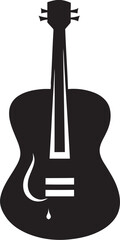 String Harmony Guitar Logo Vector Icon Melodic Muse Guitar Emblem Design
