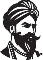 Traditional Splendor: Groom Logo Icon Cultural Charisma: Wedding Man Vector