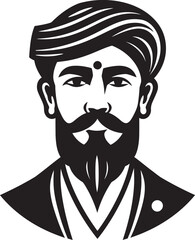 Vibrant Vows: Indian Groom Emblem Graceful Garb: Groom Logo Design