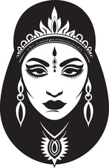 Radiant Bride: Indian Wedding Woman Logo Ethnic Elegance: Bride Icon Vector