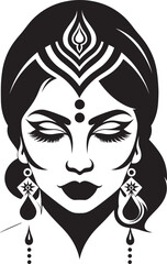 Maharani's Mark: Wedding Woman Emblem Enchanting Dulhan: Iconic Bride Vector