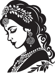 Maharani's Mark: Wedding Woman Emblem Enchanting Dulhan: Iconic Bride Vector