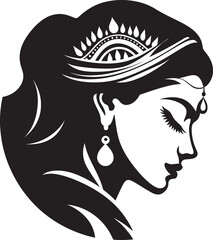 Festive Finery: Indian Bride Emblem Vivid Vows: Logo of Wedding Woman